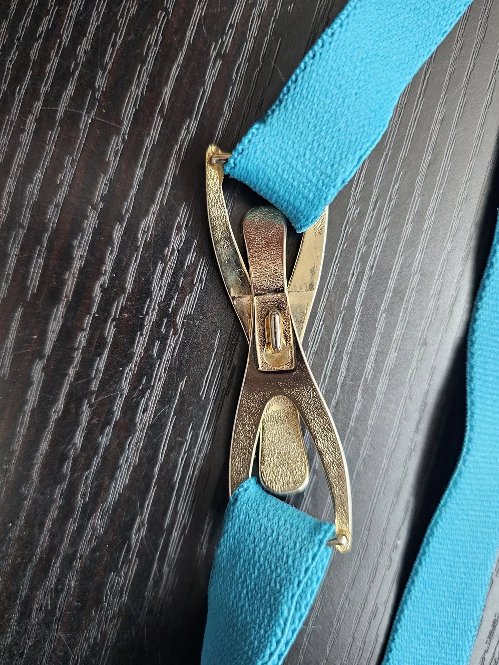 Turquoise Stretch Elastic Belt with Gold Tone Hardware